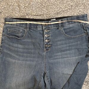 Terra & Sky High Rise Dark Blue Jean shorts